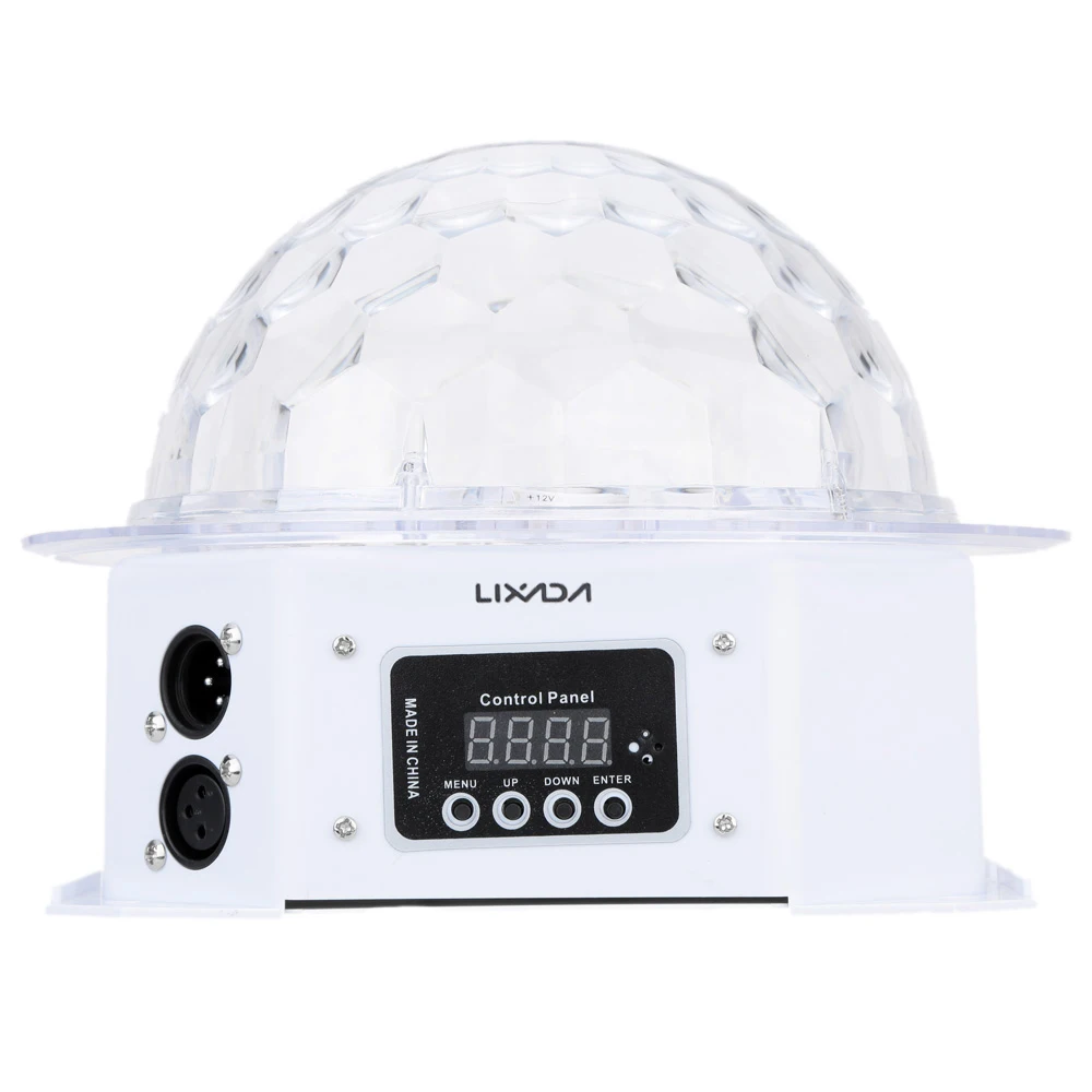 

7 Channels LED Stage Light Rotating Strobe RGB PYW Crystal Magic Ball Effect for Party  Disco DJ blue background color
