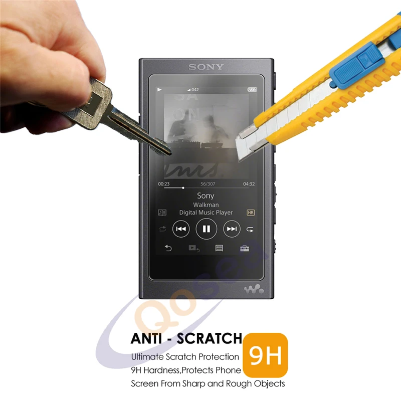 Защитная пленка Qosea для Sony Walkman 9H прозрачная Взрывозащищенная закаленное стекло с