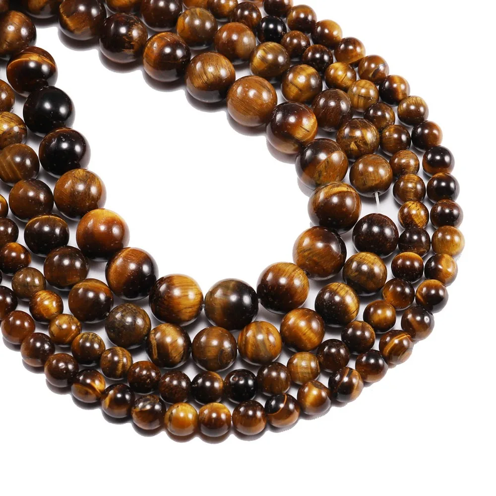 

Wholesale Natural Tiger Eye Round Loose Strand Stone Beads Agates For Jewelry Making Diy Bracelet 2/3/4/6/8/10/12 mm Strand 15"