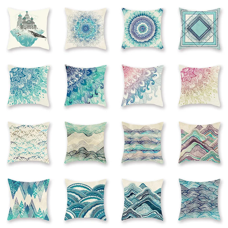 

Hot Selling Pillow cover INS Abstract painting Flower Luxury Printing Square Zippered Pillow Sham Personalized Pillowcase
