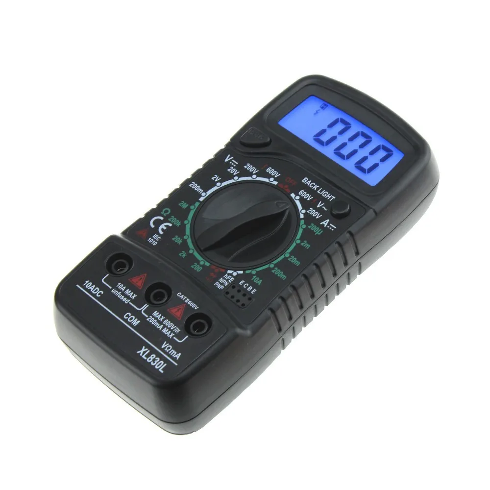 XL830L синий цифровой мультиметр с подсветкой портативный AC/DC Измеритель