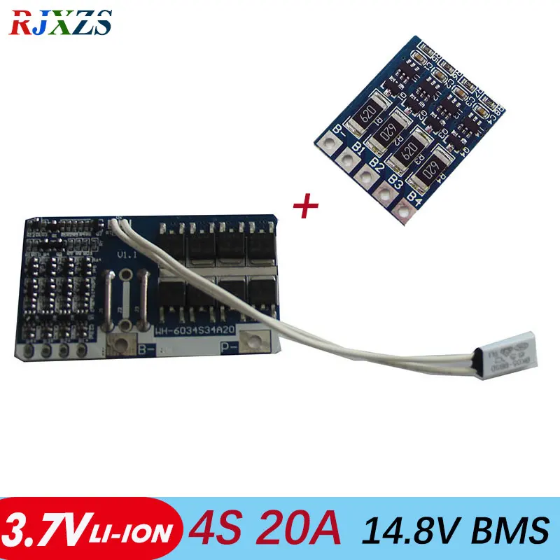 (4S 20A Li Ion BMS PCM + 4S balance) Защитная плата батареи bms pcm балансировочная для литиевой LicoO2