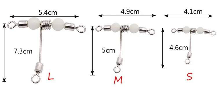 20 штук Спираль светящиеся шарики/поворотный/3-Way Форма нержавеющая проволока руки рыбы Rig филиал баланс рыболовные снасти аксессуары