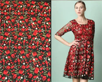 apparel sewing &amp fabric Net Yarn 3D Embroidery Chiffon Flower Lace Fabric Mesh Material DIY Dress Clothing Accessories3033 | Дом и сад