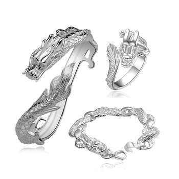 

2017 Fashion Women Brides Necklace Ring Jewelry Silver Ballon Lady Bracelet Bracelet Ring Wedding White Dragon Ball Jewelry