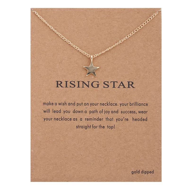 

10PCS New Alloy Gold Star Pendant Necklace Hand Stamped Necklace