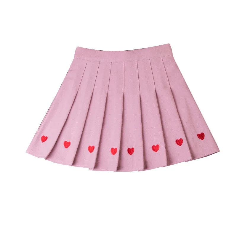 Японские милые мини юбки с вышивкой женская летняя юбка Harajuku Kawaii плиссированная