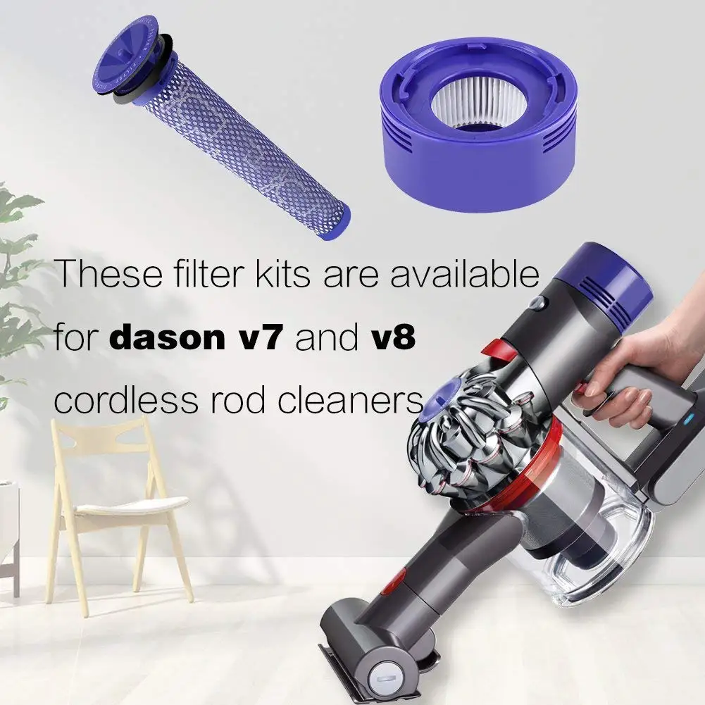 Запасные фильтры HEPA для Dyson V8 V7 Аккумуляторные Пылесосы (в упаковке 3)|Запчасти