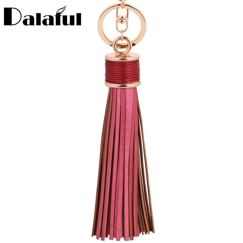 

8 Colors Tassel Fringe Pu Leather Keychain Purse Bag Buckle HandBag Pendant For Car Keyring Holder Women Jewelry K226