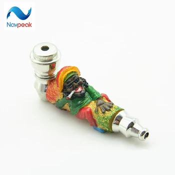 

120pcs/lot New Colorful Design Smoke Accessory High-grade mini resin smoking metal pipe for men