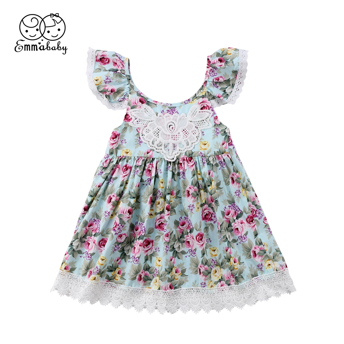 Kids Baby Flower Girls Dress Lace Floral Tulle Party Pageant Dresses Children Girl Floral Dresses