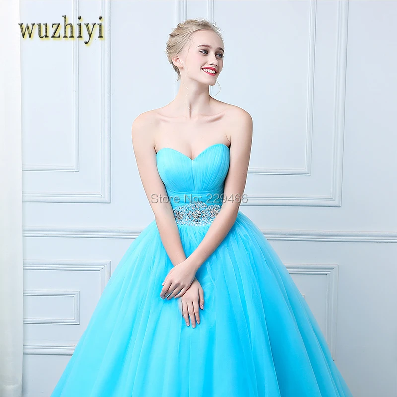 Wuzhiyi vestido debutante Бальные платья для 15 вечерние платья с хрустальными бусинами, разноцветные платья для выпускного бала