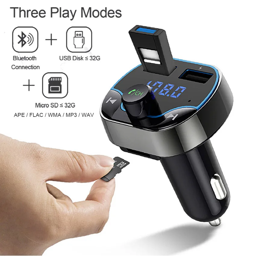 Автомобильный музыкальный mp3 плеер AGETUNR T24 Bluetooth 4 2 FM передатчик USB автомобильное