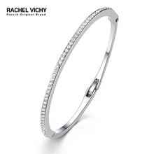 Рейчел Виши Серебро Золото Цвет Стразы Белый AAA кубический циркон Кристалл тонкие браслеты ювелирные изделия для женщин Девушка B47