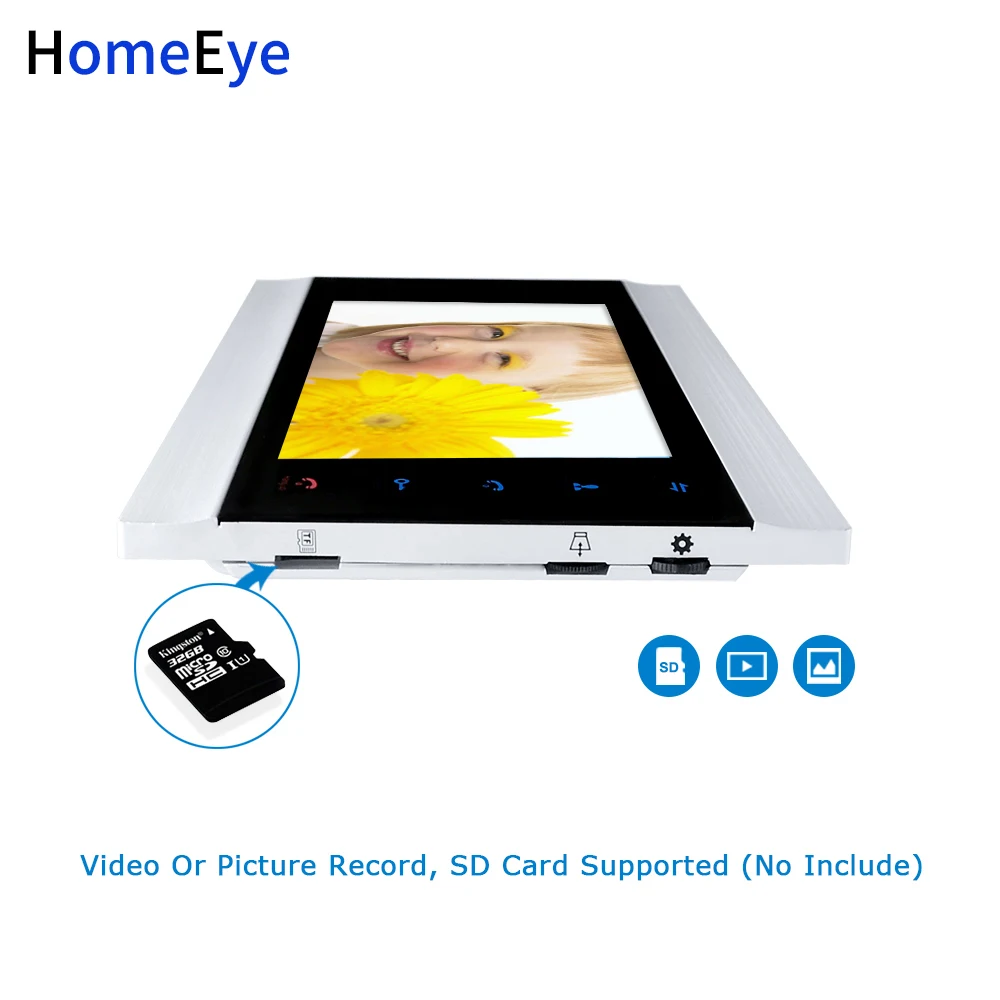 Homeeye 7 дюймов крытый монитор Экран дисплея для видео-телефон двери видео домофон/домашний Система контроля доступа 4-проводной