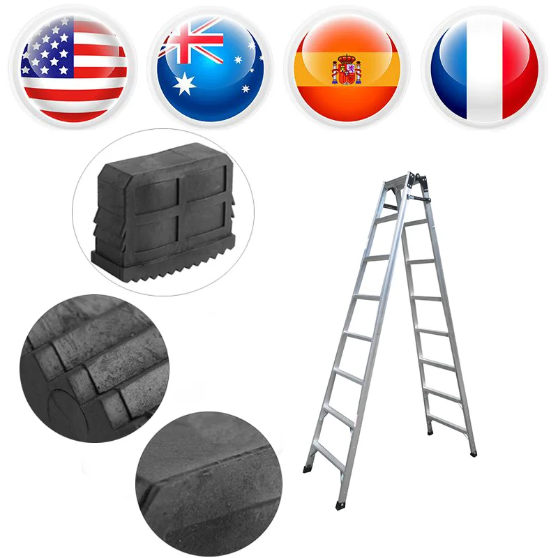 Construction Tools Ladders 2pcs/lot Rubber Ladder Feet Non Slip Ladder Grip Feet Replacement Safty Rubber Home Ladder Feet Foot Mat Black Safe Grip Feet