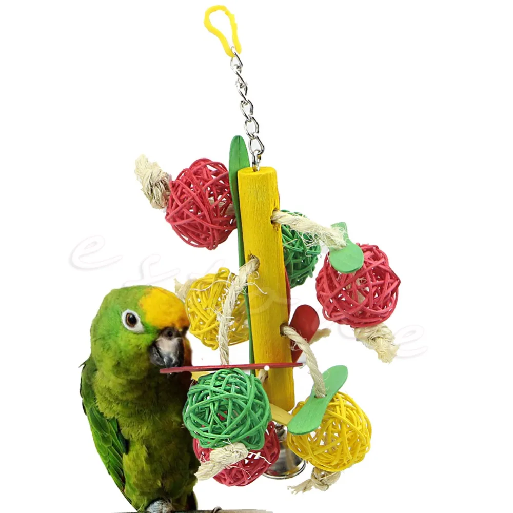 Pet Toys Parrot Toy Bird Bell Ball For Parakeet Cockatiel Chew Fun Cage