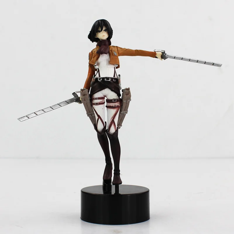 

14cm Anime Attack on Titan Cartoon Character Mikasa Ackerman PVC Action Figure Model Toys Doll for Collection