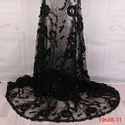 3D кружевная ткань, высокое качество, африканская кружевная ткань с бисером ручной работы, свадебное платье, французская кружевная ткань, XZ1968B-1 - Цвет: picture 11