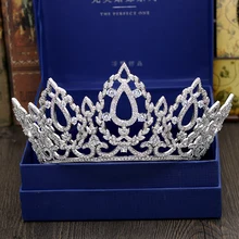Fashion luxurious crystal big CZ zircon Princess crown wedding bride dinner banquet dressing Beauty tiaras jewelry free shipping