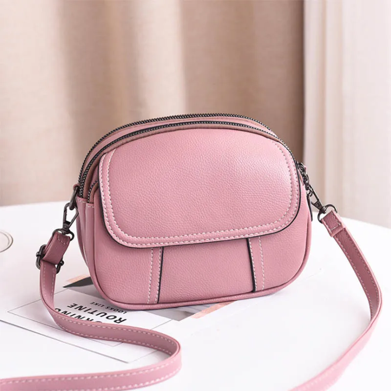 

Factory direct small bag Women new single shoulder Messenger bag fashion wild multi-layer soft leather handbag
