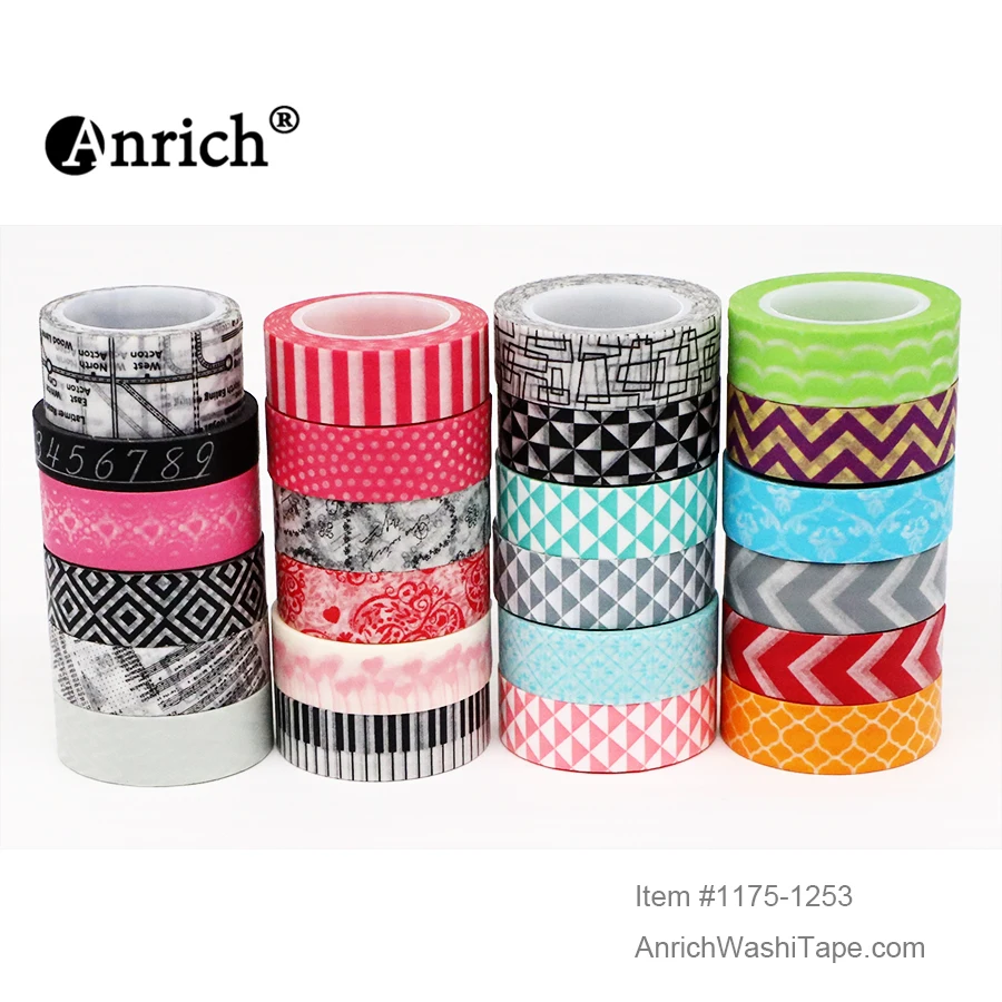 

Free Shipping and Coupon washi tape,Anrich washi tape #1177-1253,basic design,colorful,customizable