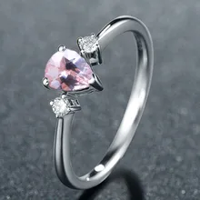 Solid 14k White Gold Pear Cut Natural Morganite Diamonds Women Engagement Wedding Ring for Women Anniversary Party Fine Jewelry