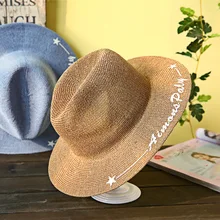 Шляпы унисекс европейские и американские джазовые напечатанные натуральные травы пряжи, шляпы для пар, дышащие тени шляпы