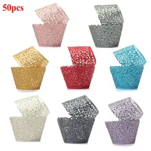 50 шт. на день рождения и свадьбу немного винограда шнурка Лазерная Кекс Обертка лайнер чашки выпечки полые Бумага торт Кубок DIY выпечки Фондант кекс