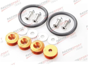

ORANGE ALUMINUM QUICK RELEASE FASTENERS KIT FOR BUMPER & TRUNK HATCH CAR/TRUCK QUKFAS-01-orange