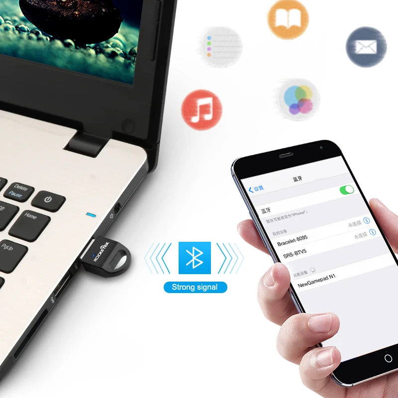 Rocketek mini usb bluetooth передатчика аудиоприемник компьютер адаптер dongle v4.0 адаптеры для