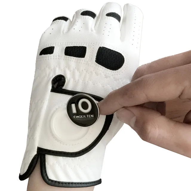 US $4.87 Mens Golf Gloves with Ball Marker Left Hand Lh for RightHanded Golfer All Weather Grip Fit Small
