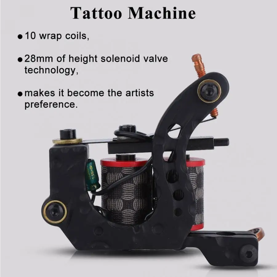 Мощная Углеродистая стальная ручка для тату 10 обмоток катушки лайнер-шейдерная татуировка машина катушки татуировки