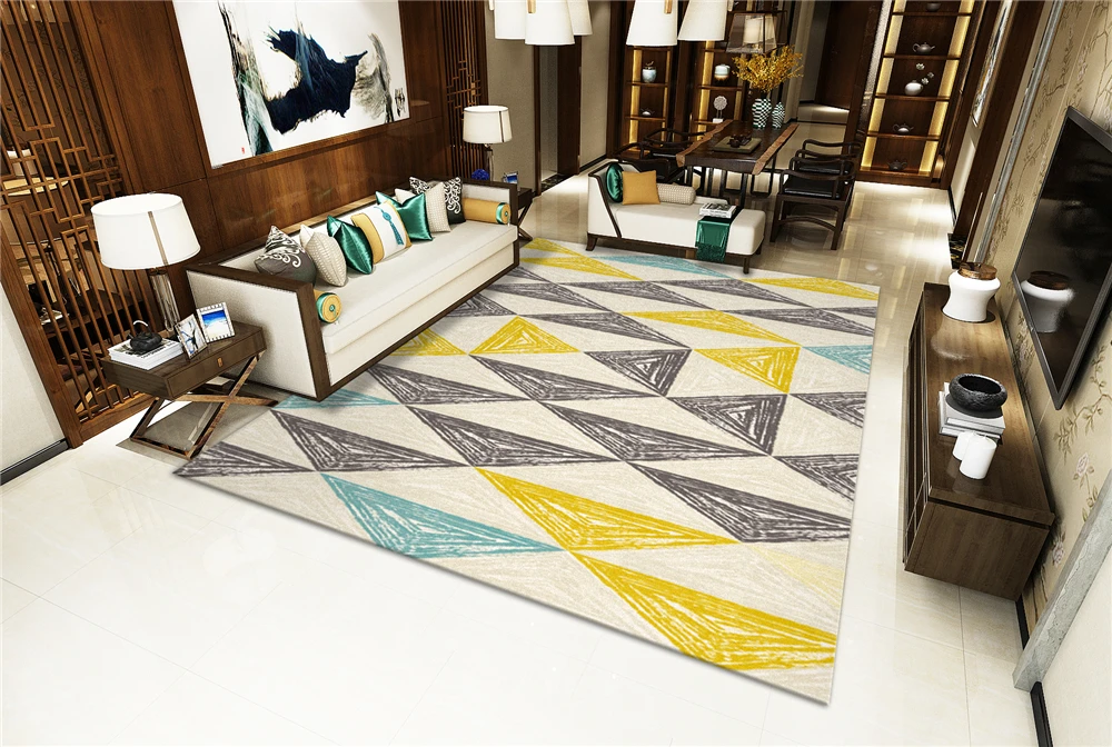 Коврики в скандинавском стиле с геометрическим узором, коврики и ковры для больших спальных комнат, прямоугольные Противоскользящие коврики для гостиной