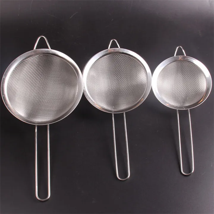 

TTLIFE Kitchen Stainless Steel Flour Tea Strainer Mesh 12/14/16cm Optional Colander Powder Sieve Filter Sifter Colanders Tools