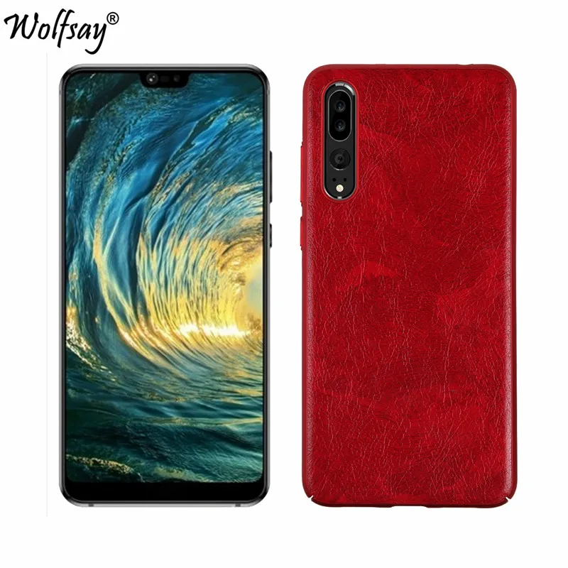 Huawei P20 Pro Чехол huawei плюс кожа PU ПК Жесткий мобильных охватывает Wolfsay Coque телефон