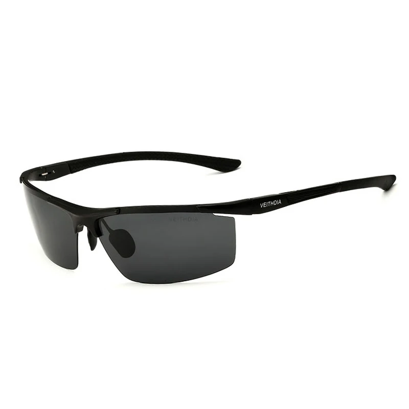 Солнцезащитные очки VEITHDIA, мужские, фирменный дизайн, поляризационные, мужские, солнцезащитные очки с оригинальной коробкой, очки gafas oculos de sol masculino 6588 - Цвет линз: black