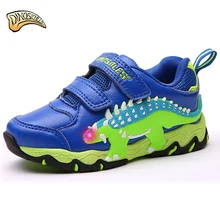 Dinoskulls 2018 New Children’s Shoes Fashion LED Light Up Shoes Boys Glowing Sneakers Baby Boys Toddler Shoe Kids Led Shoe 27-34