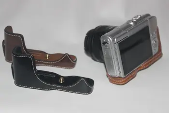 

Camera Bag Bottom Case For canon EOSM100 M100 PU Leather Half Body Set Cover With Battery Opening