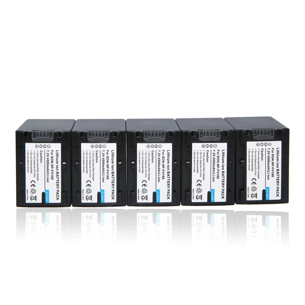 

10Pcs 4500mAh NP-FV100 NP FV100 NPFV100 Rechargeable Camera Batteries for SONY FDR-AX100E AX100E HDR XR550E XR350E CX550E CX350E