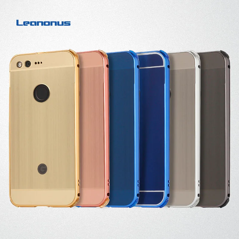 

Aluminum Metal Frame+PC Back Phone Case For Google Pixel 5.0'' Brushed Back Hard Cover For Pixel XL 5.5'' Protector 3 in 1 Coque