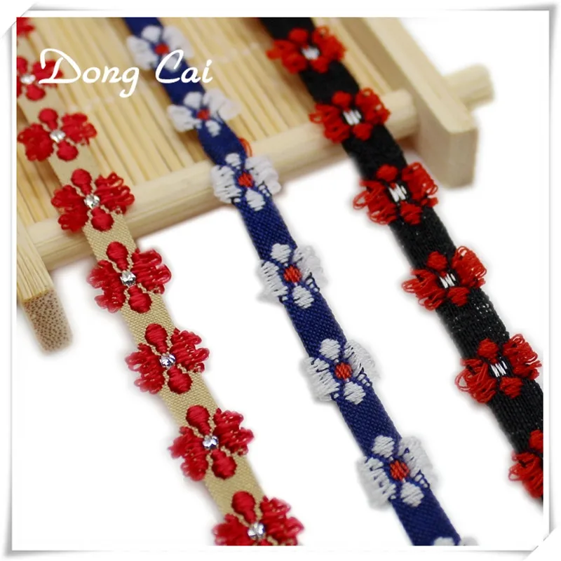 

6yards/lot 1CM width embroidery jacquard webbing DIY handmad sewing ribbon decorative edge accessory Pet decoration