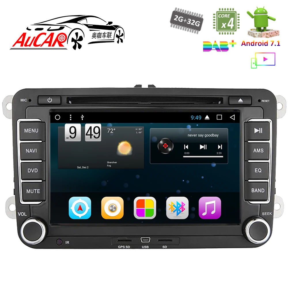 Perfect Android 8.1 7" 2 din Car radio GPS Navigation Player for VW Universal Jetta Bora Passat Golf Bluetooth GPS Radio WIFI 4G Stereo 0