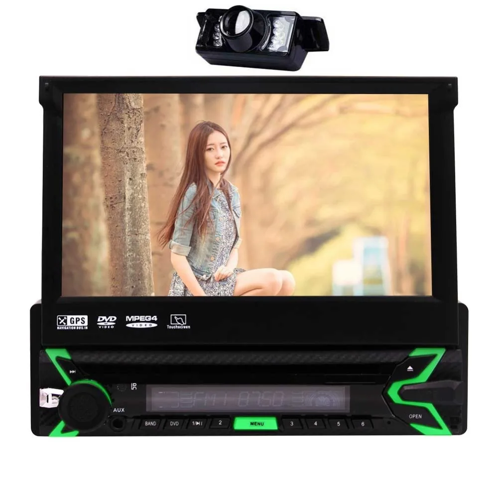 

7 Inch Car GPS Stereo Touch Screen Headunit Receiver - Built-In Mic, Hands-Free Call Answering - AM/FM Radio CD/DVD Car Audio