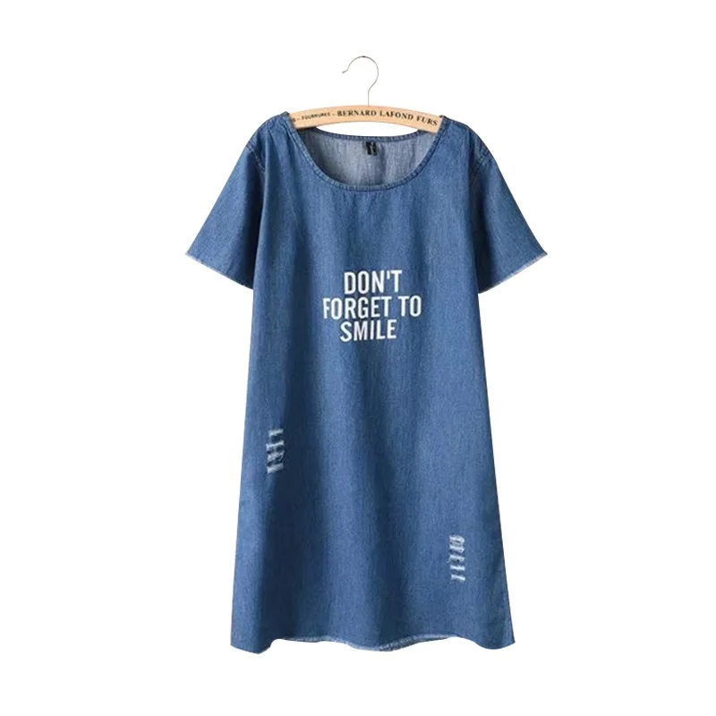

plus size Fashion Summer Casual Denim Dresses Women short Sleeve Vintage peacock Embroidery Jeans Dress Vestidos Robe Femme