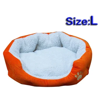 

L Waterproof Warm Soft Pet Dog Cat Bed House Basket Nest Mat - Orange