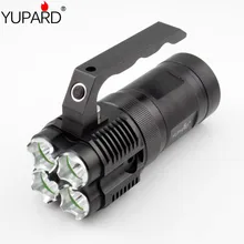 YUPARD deporte al aire libre pesca que acampa Brillante 4 * XM-L T6 LED Linterna Antorcha Spotlight Searchlight 18650 batería recargable