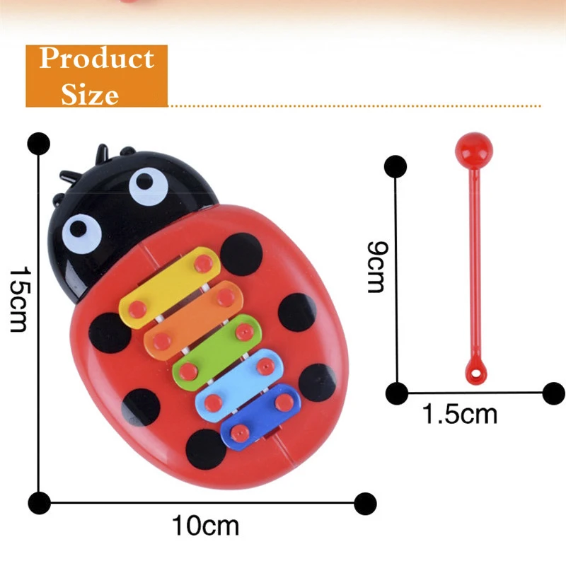 8-Note игрушки, музыкальные инструменты ударные дети музыка милый мультфильм Inset Beetle Детские Игрушки для раннего развития детей