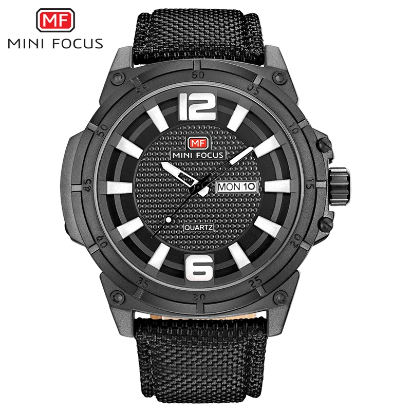 MINIFOCUS Fashion Men's Wristwatch Quartz Watches Luxury Brand Sport Watch Men Waterproof Black Nylon Strap Relogio Masculino MINIFOCUS Fashion Men's Wristwatch Quartz Watches Luxury Brand Sport Watch Men Waterproof Black Nylon Strap Relogio Masculino