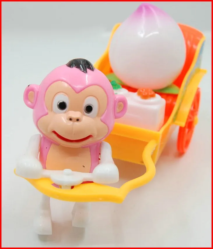 Joy электрическая игрушечная тележка обезьяна дети быстро бегут обезьяны счастливый персик унисекс электронные пластиковые звучащие образовательные